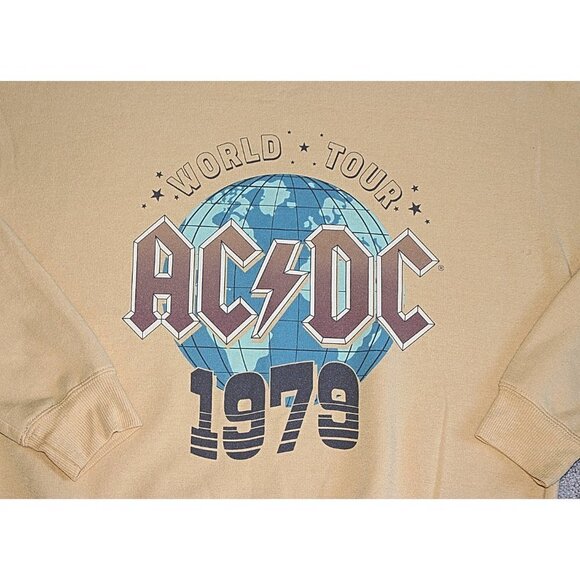 AC/DC World Tour 1979 Sweatshirt, Oversize Drop Shoulder Cut, sz S - fits Large - Picture 3 of 7